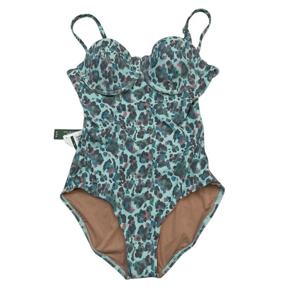 Hermoza Swimsuit Womens 6 Blue Animal Print One Piece Tessi Support Slimming - Picture 1 of 4